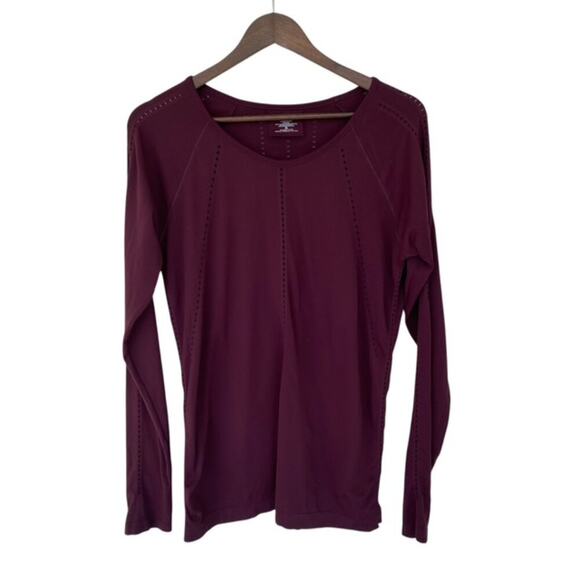 Athleta Tops - Athleta Maroon Long Sleeve Workout Top - XL